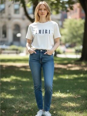 AMIRI White Logo Cotton Tee